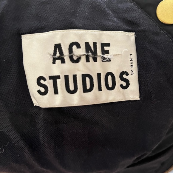 ACNE Studio Black Bomber Jacket 46 Preowned - Picture 6 of 9